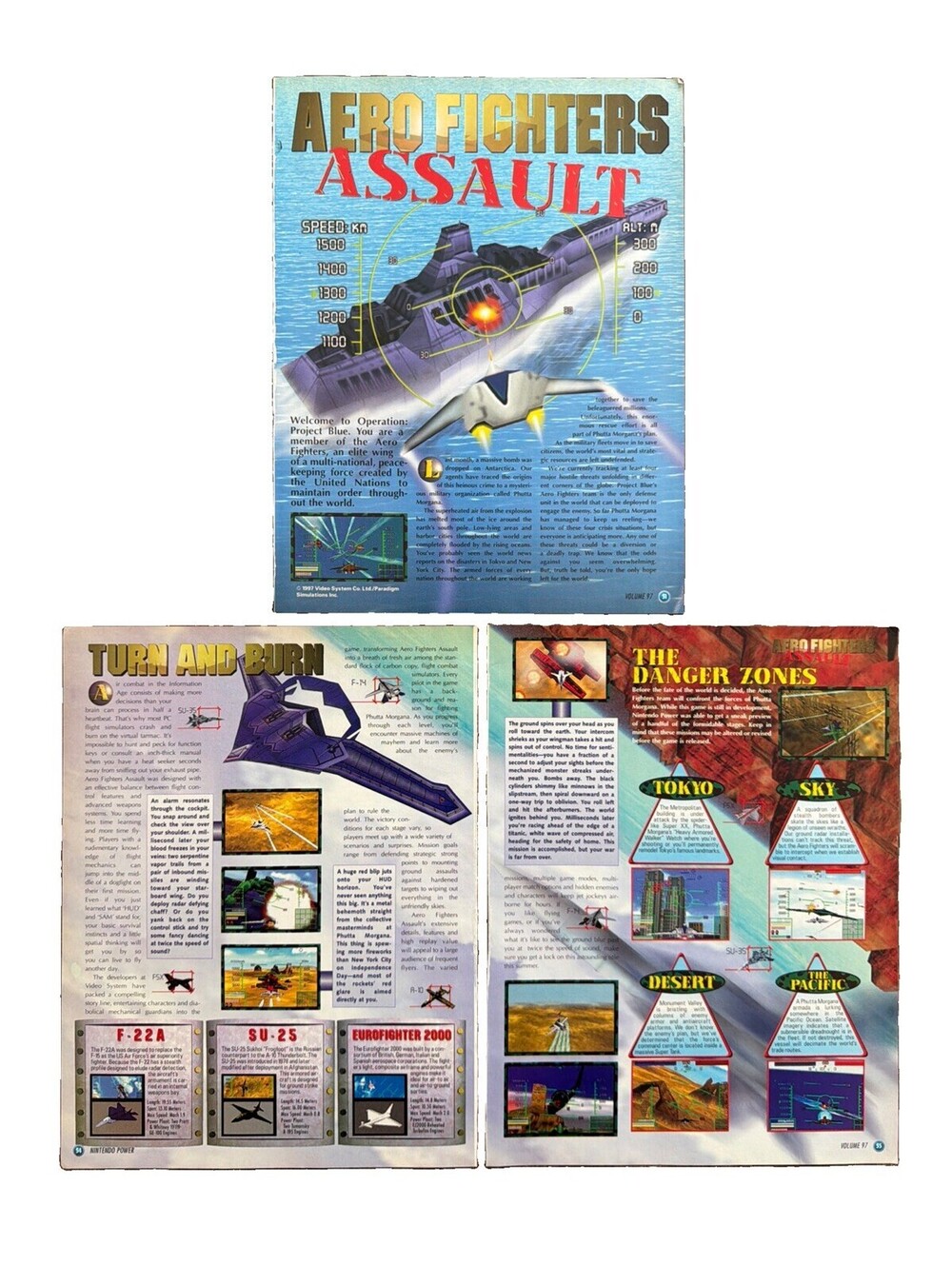 Aero Fighters Assault Nintendo N64 Print Ad Promo Art Video Game Preview 1997